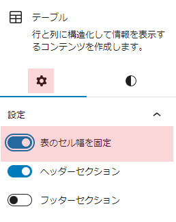表のセル幅を固定