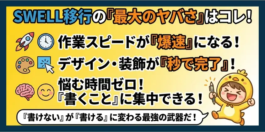 SWELLなら作業スピードが爆速